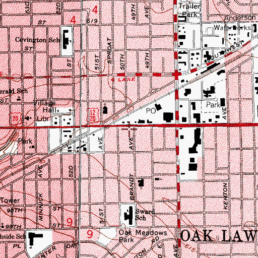 Topographic Map of Len Scaduto Driving School, IL