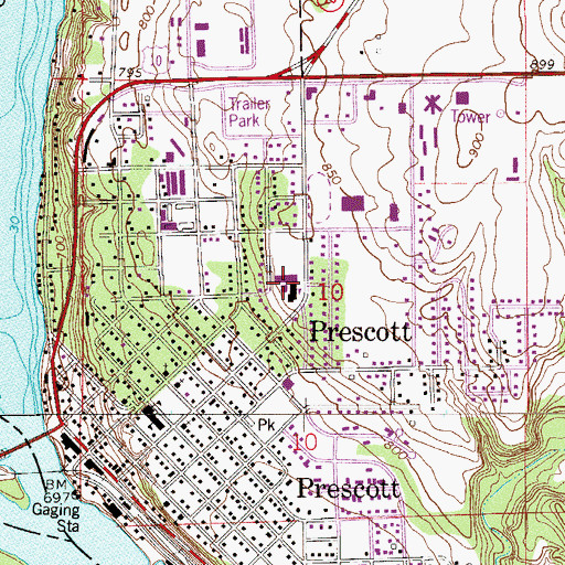 Topographic Map of Malone Elementary School, WI