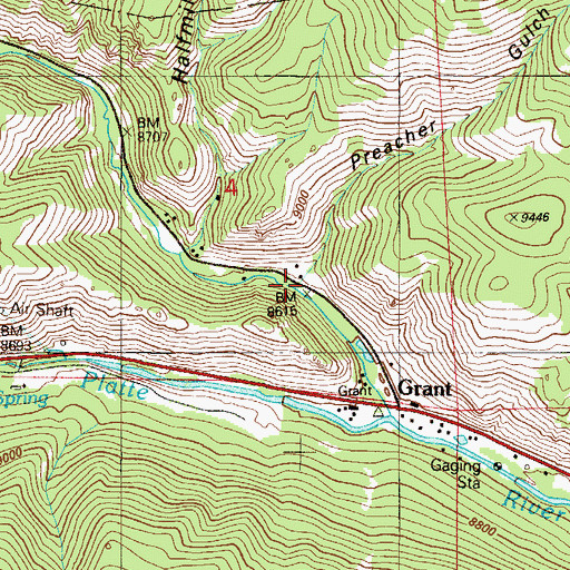 Topographic Map of Preacher Gulch, CO