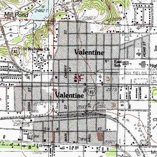 Topographic Map of Valentine Vision Center, NE