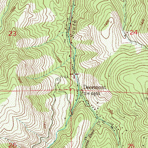 Topographic Map of Little Deer Creek, CO