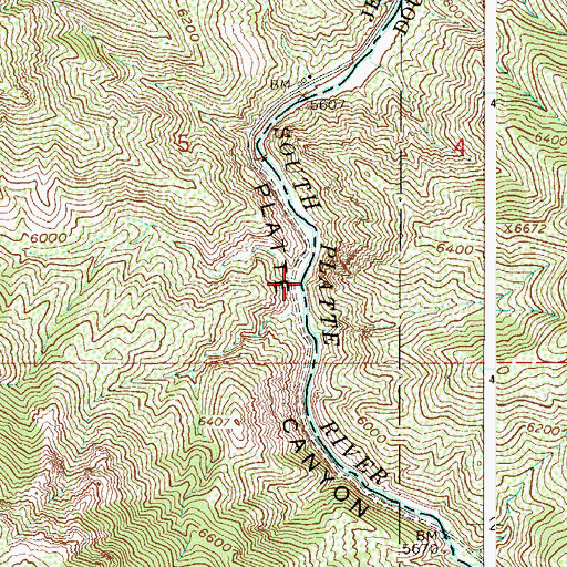 Topographic Map of Bear Gulch, CO