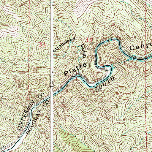 Topographic Map of Cottonwood Gulch, CO