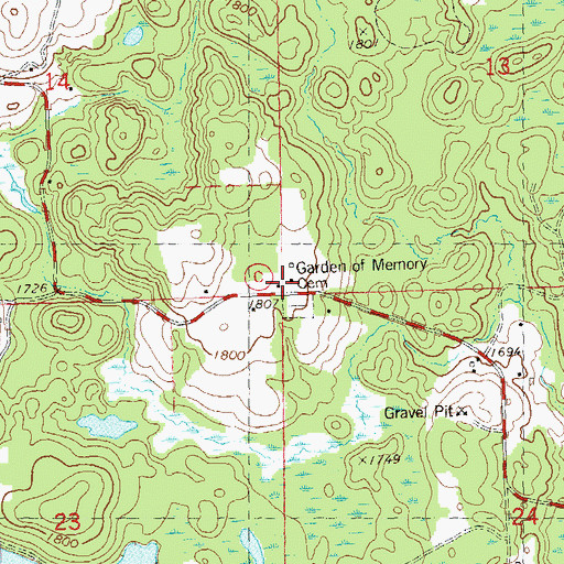 Topographic Map of Norlin School (historical), WI