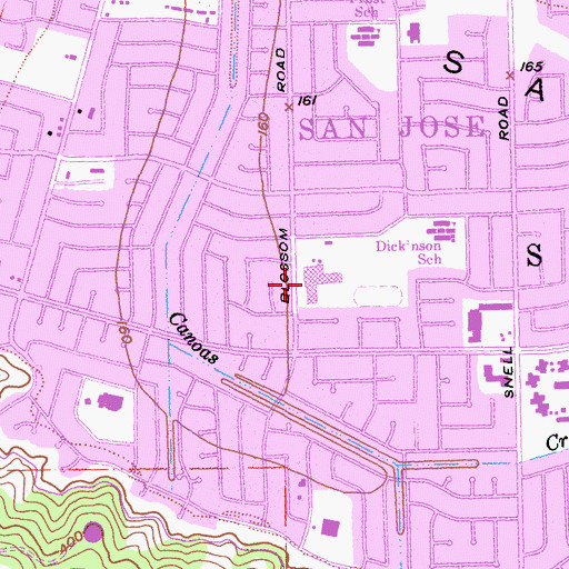 Topographic Map of Leonard Herman School, CA