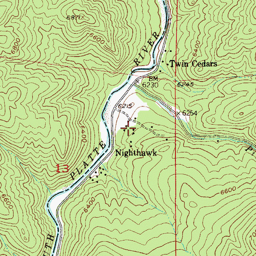 Topographic Map of Nighthawk, CO