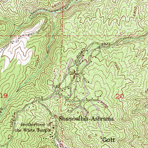 Topographic Map of Shamballah-Ashrama, CO