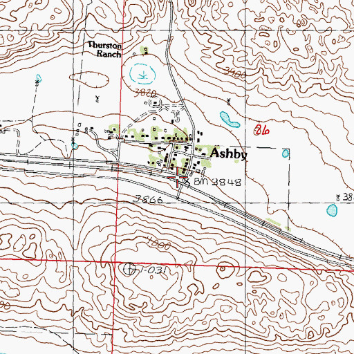 Topographic Map of Ashby Public School, NE