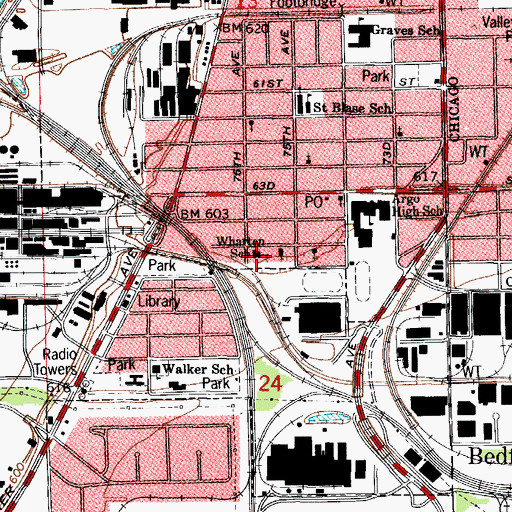 Topographic Map of Wharton School, IL