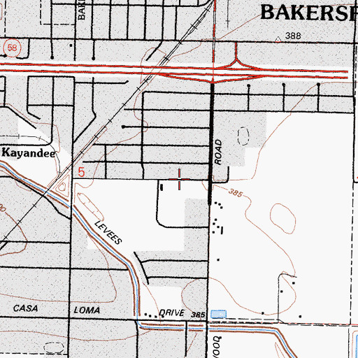 Topographic Map of Union Baptist Church, CA
