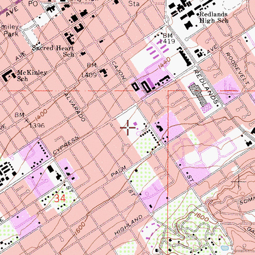 Topographic Map of Kingsbury Elementary School, CA