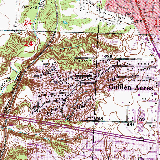 Topographic Map of Golden Acres Church of the Nazarene, IL