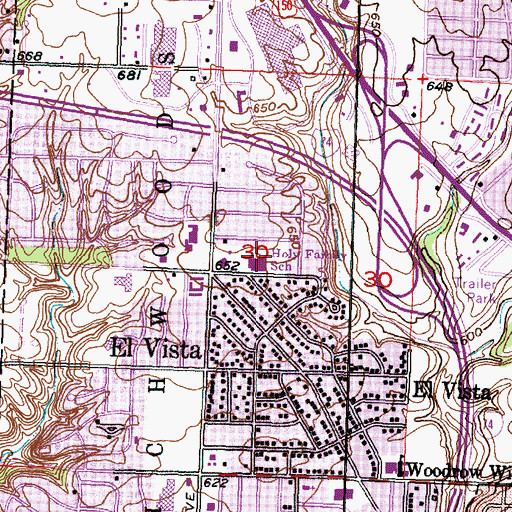 Topographic Map of Holy Family School, IL