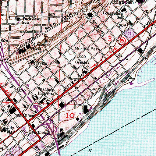 Topographic Map of Morgan Street Baptist Church, IL