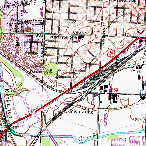 Topographic Map of New Jerusalem Missionary Baptist Church, IL