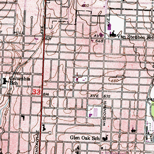 Topographic Map of Peoria County Juvenile Center, IL