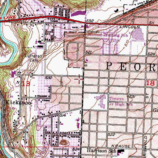 Topographic Map of South Side Mission, IL