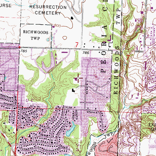 Topographic Map of Woodland Baptist Church, IL