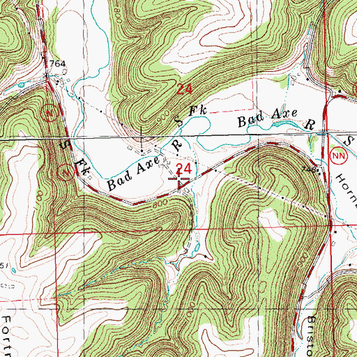 Topographic Map of Bristow School (historical), WI