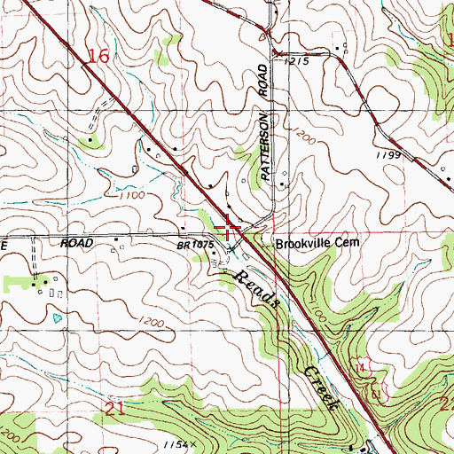 Topographic Map of Brookville School (historical), WI