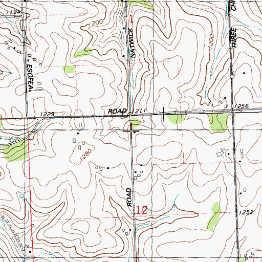 Topographic Map of South Natwick School (historical), WI