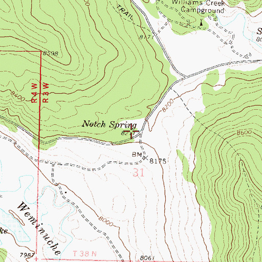 Topographic Map of Notch Spring, CO
