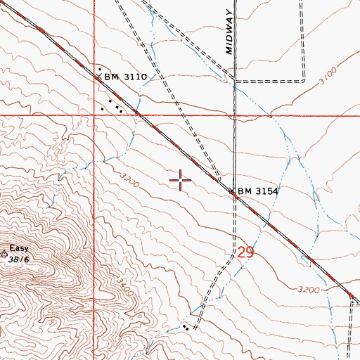Topographic Map of Lucerne Valley Middle School, CA