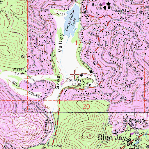 Topographic Map of Lake Arrowhead Country Club, CA