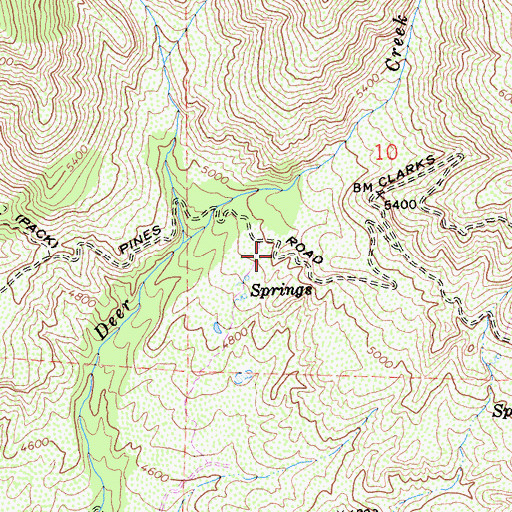 Topographic Map of Clarks Ranch (historical), CA