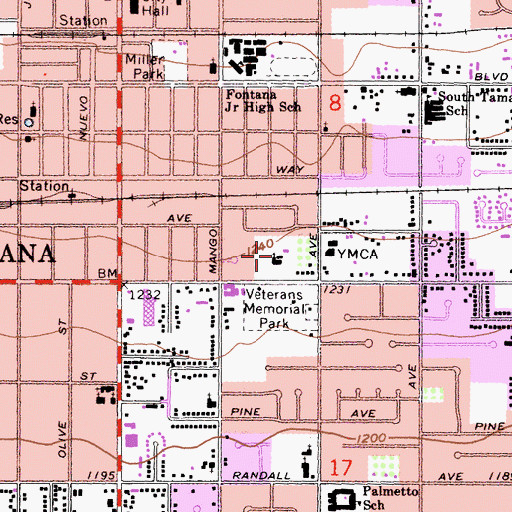 Topographic Map of Gloria Dei Lutheran Church, CA