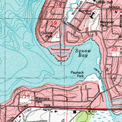Topographic Map of Winnequaw Point, WI