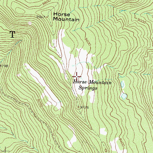 Topographic Map of Horse Mountain Springs, CO