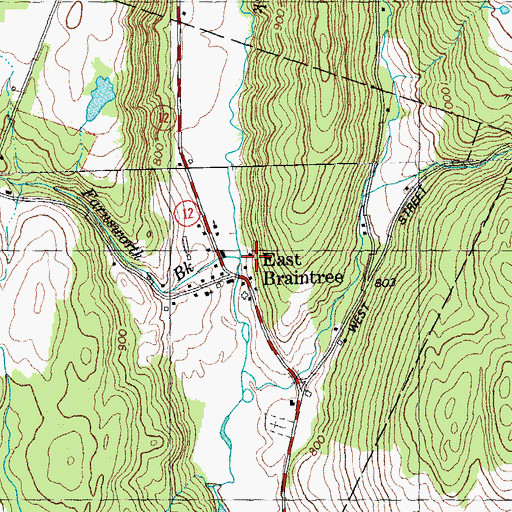 Topographic Map of Farnsworth Brook, VT