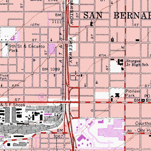 Topographic Map of Templo Baptista, CA