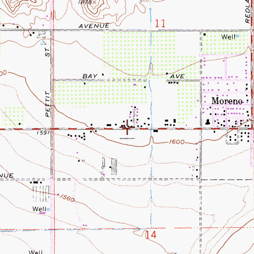 Topographic Map of Agape Christian Center, CA