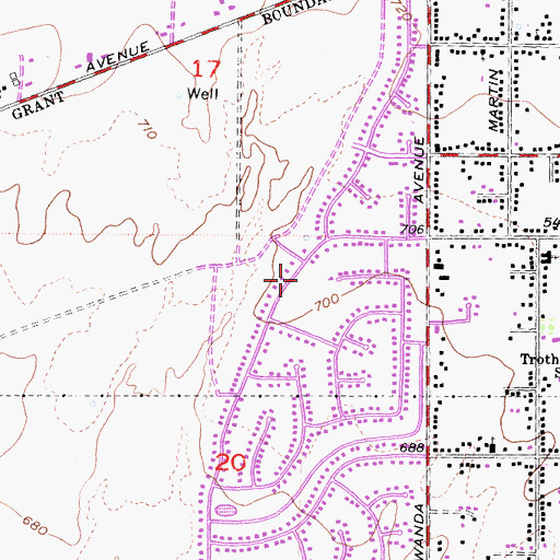 Topographic Map of Sky Country Elementary School, CA