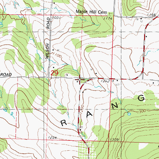 Topographic Map of Maple Hill School (historical), WI