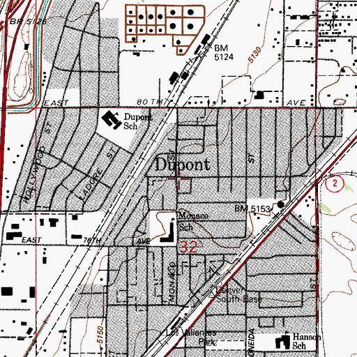Topographic Map of Dupont, CO