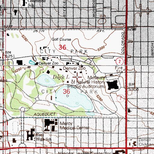 Topographic Map of City Park, CO