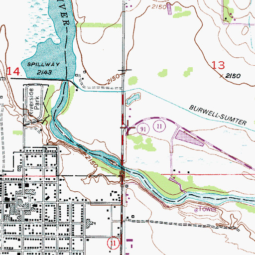 Topographic Map of Kamp Kaleo Historical Marker, NE