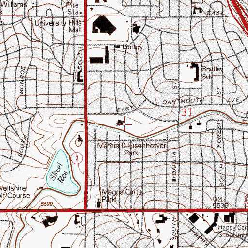 Topographic Map of Mamie D Eisenhower Park, CO