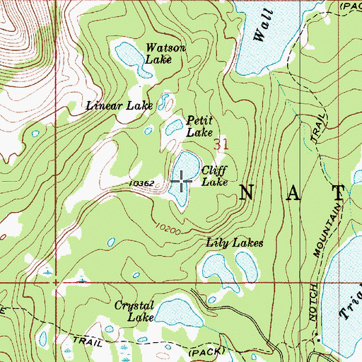 Topographic Map of Cliff Lake, UT