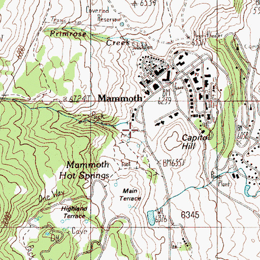 Topographic Map of Liberty Cap, WY