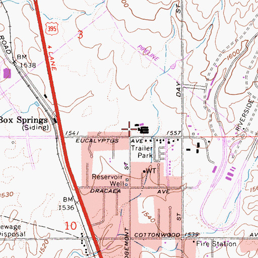 Topographic Map of Edgemont Elementary School, CA