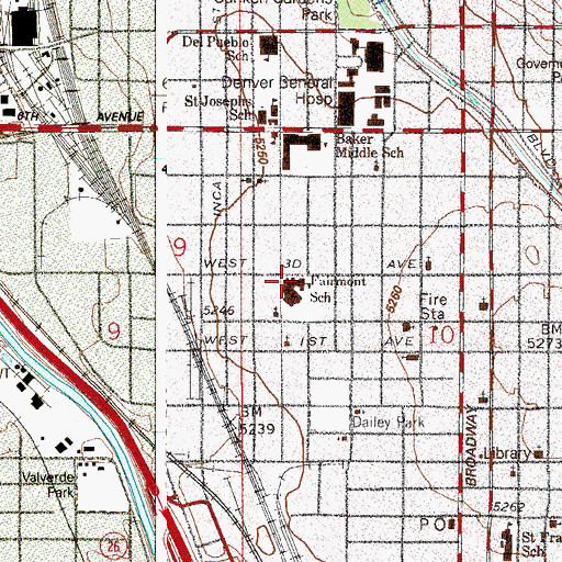 Topographic Map of Denver Center for International Studies at Fairmont, CO