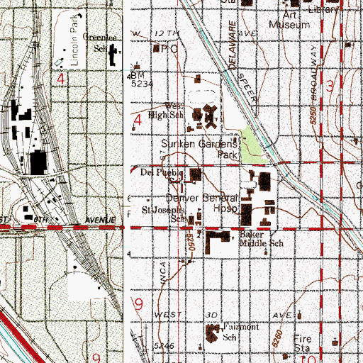 Topographic Map of Elmwood School (historical), CO