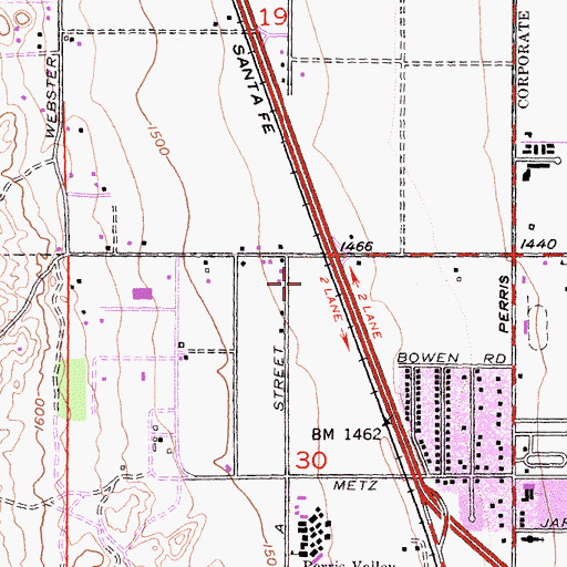Topographic Map of Nan Sanders Elementary School, CA