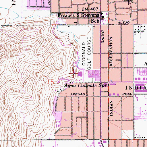 Topographic Map of Palm Springs Desert Museum, CA