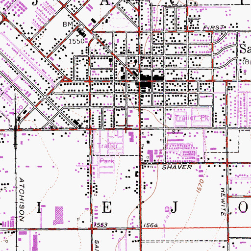 Topographic Map of San Jacinto Community Center, CA