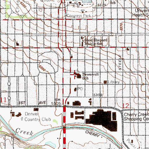 Topographic Map of Bromwell Elementary School, CO